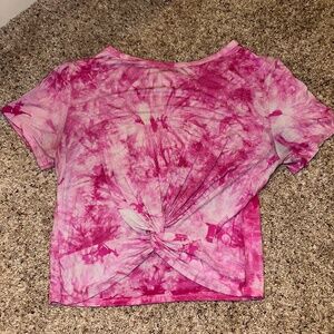 Pink tie dye crop top